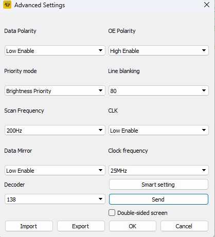 HD2020: Advanced Settings с кнопками Smart setting, Send, Import, Export