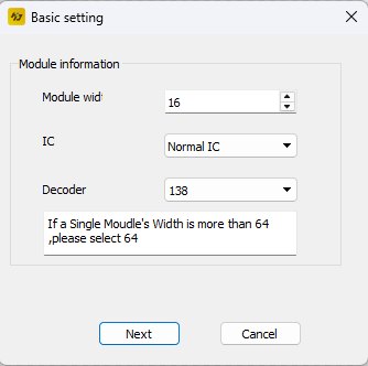 HD2020, окно Basic setting: ширина модуля ограничена 64