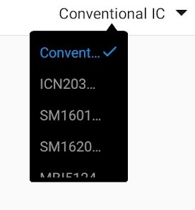 Список микросхем в мастере: Conventional IC, ICN2038 и другие